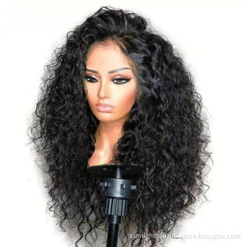 Sunlight Custom Hair Products Tissage Naturelle Purvian 100 Brazilian Human Swiss Front Water Wave Frontal Lace Wig